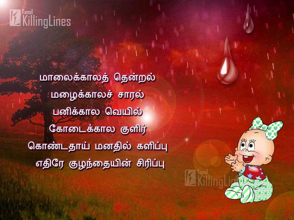 Cute Baby Smiling Images With Azhagu Kulanthaiyin Sirippu Tamil Poem Lines
